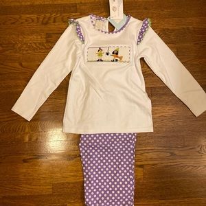 NWT Silly Goose smocked Witches pants set